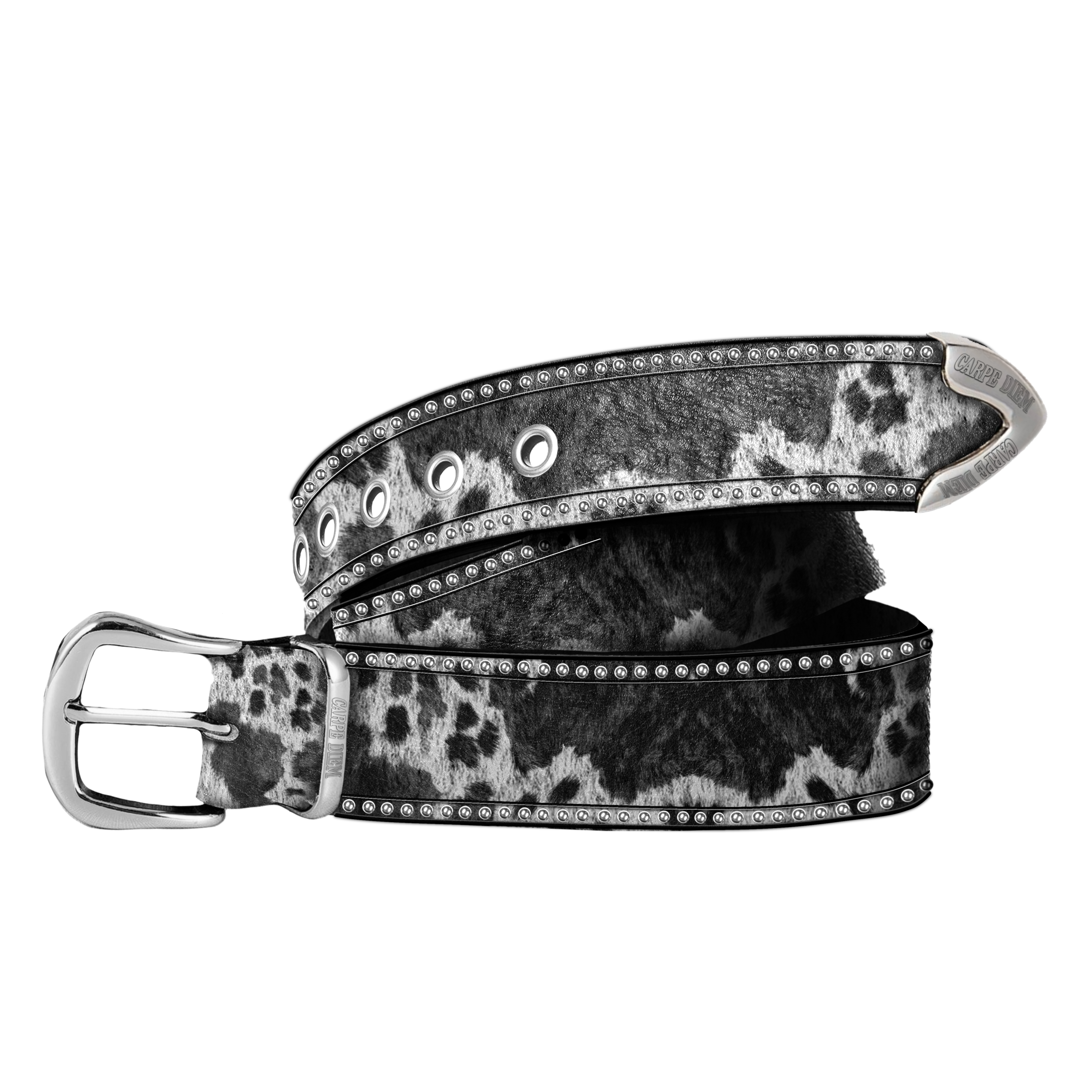 Cow Print Pony Hair Belt