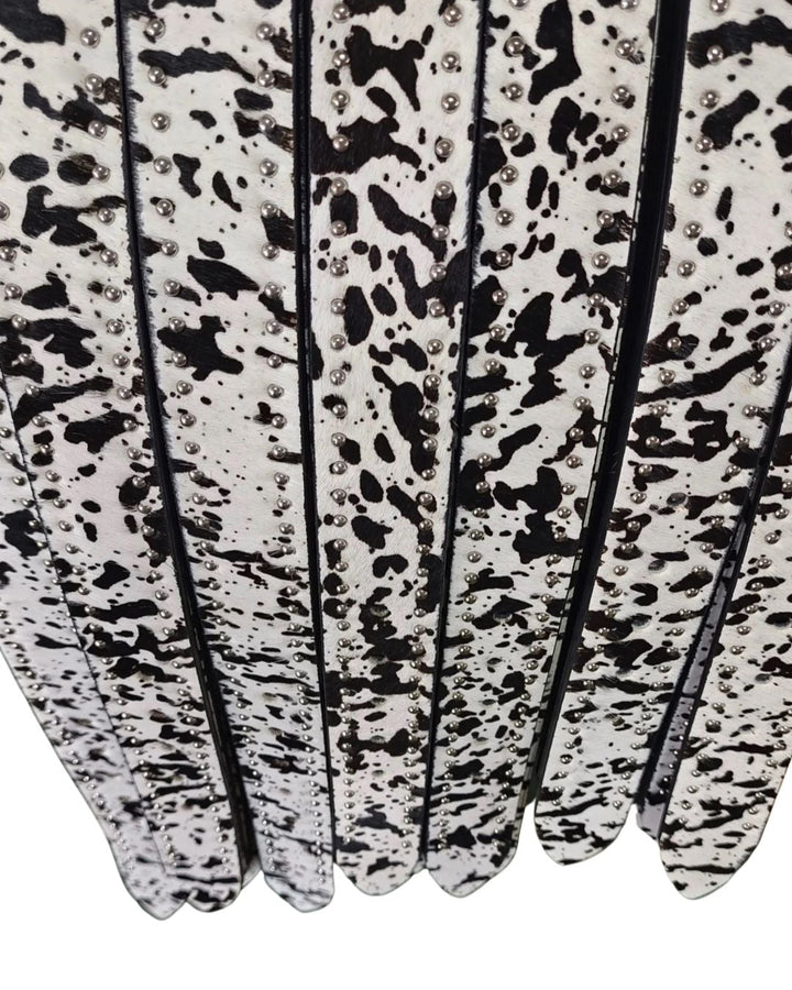 Cow Print Pony Hair Belt